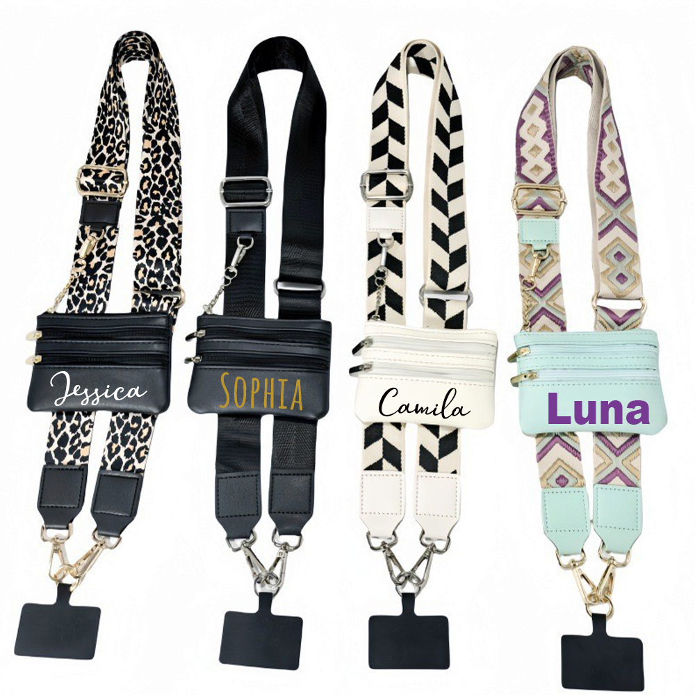 Personalised Monogram Phone Strap with Wallet Crossbody | OFCase141