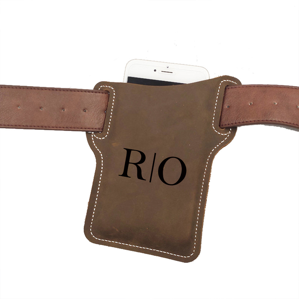 Personalised Leather Phone Holster with Belt Loops | OFCase113
