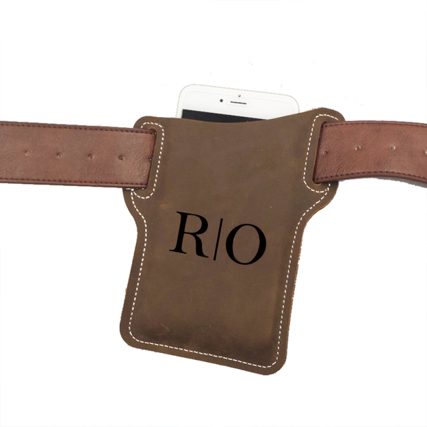 Personalised Leather Phone Holster with Belt Loops | OFCase113