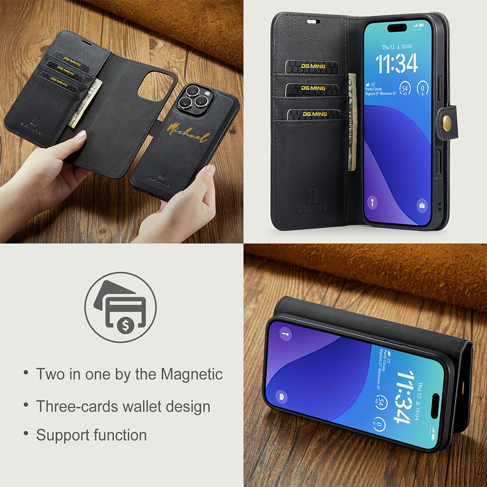 Personalised Monogram Detachable Magnetic Phone Wallet Case | OFCase135