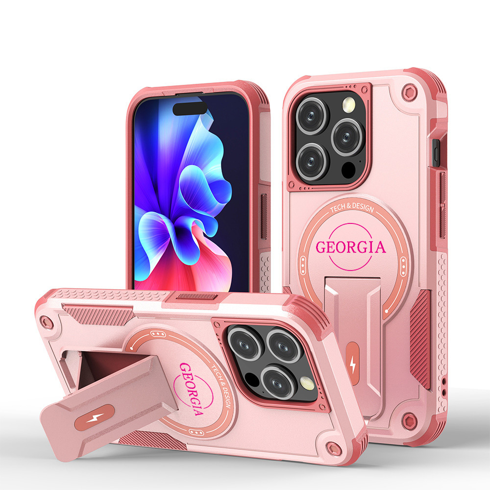 Personalized Monogram Magnetic Phone Case for iPhone and Samsung with Invisible Stand | OFCase159