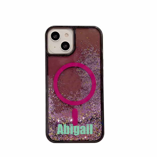 Personalized Magnetic Liquid Quicksand Glitter Bling iPhone Case | OFCase148