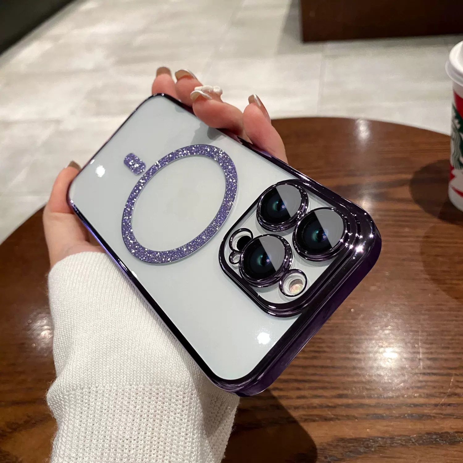 Personalised Initial Electroplated Transparent Luxury Phone Case | OFCase110