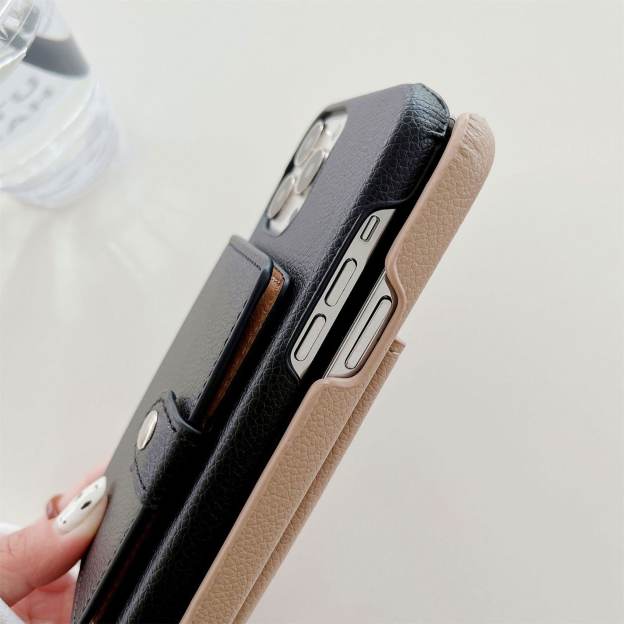 Personalized Monogram Leather Phone Cover Case with Card Pocket | OFCase096