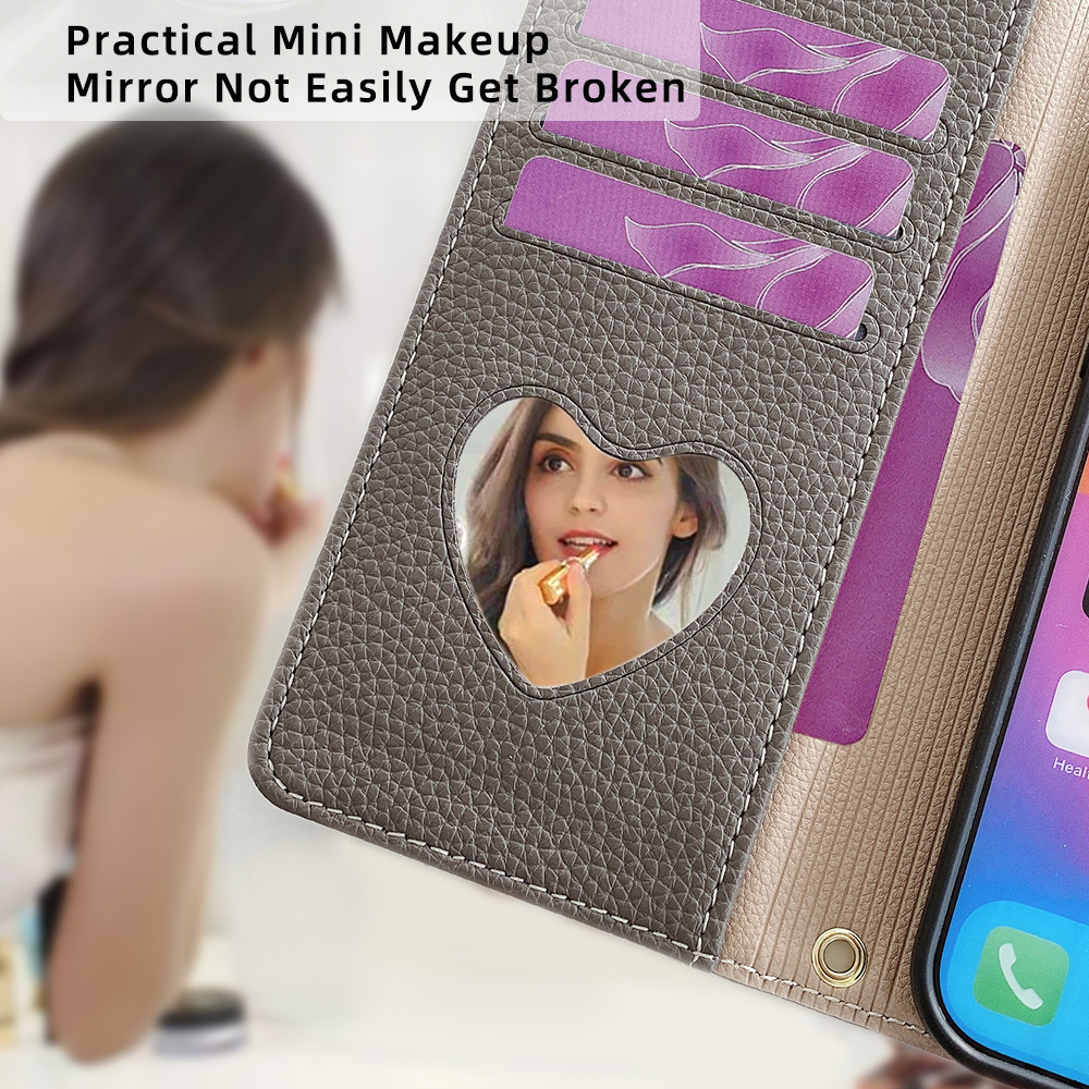 Personalised Monogram Phone Wallet Case with Crossbody Strap | OFCase142