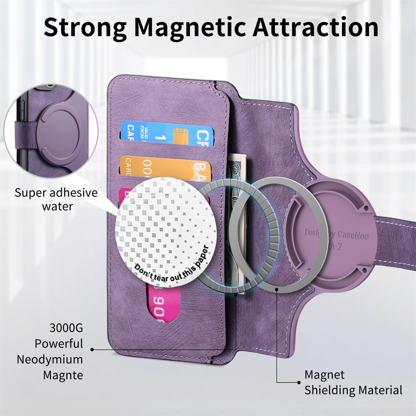 Personalised Monogram Detachable Magnetic Wallet Phone Case | OFCase136