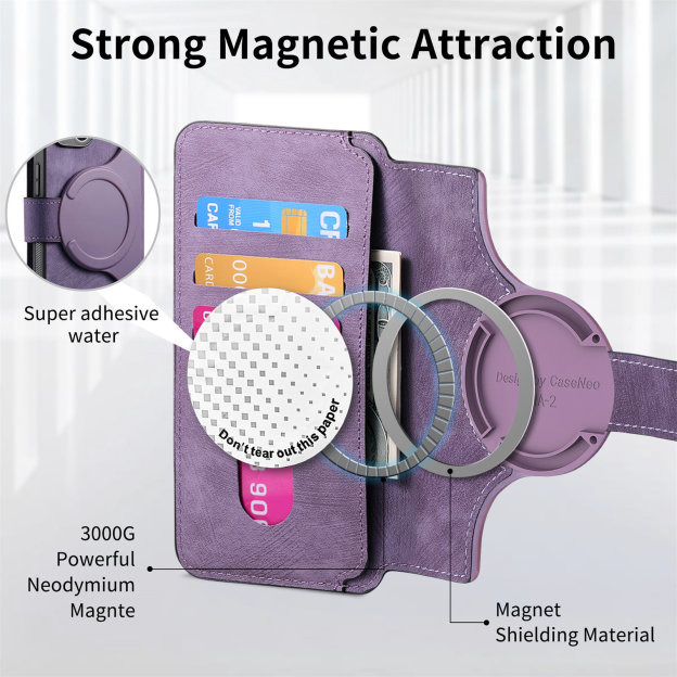 Personalised Monogram Detachable Magnetic Wallet Phone Case | OFCase136