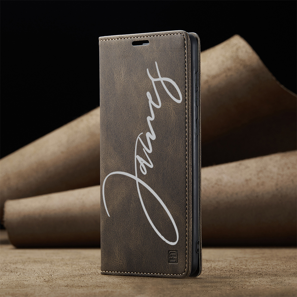 Personalised Monogram Card Holder Magnetic Wallet Phone Case | OFCase119