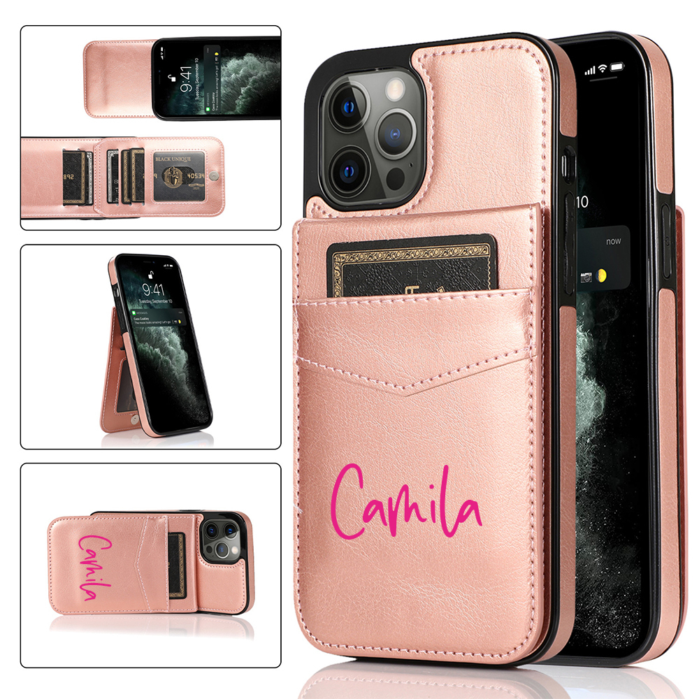 Personalised Monogram Leather Detachable Wallet Phone Case | OFCase138