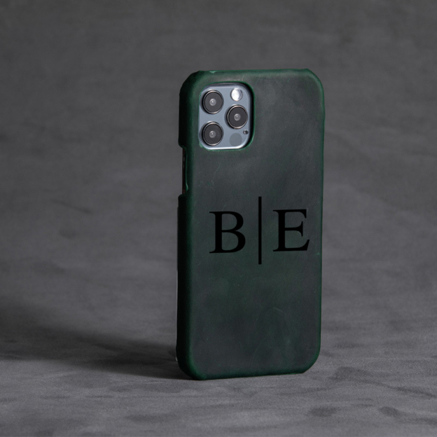 Personalised Monogram Engraved  Genuine Leather Phone Case | OFCase139