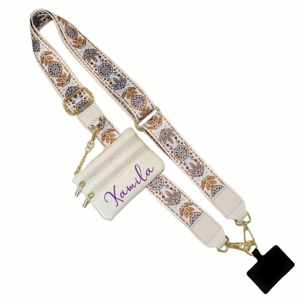 Personalised Monogram Phone Strap with Wallet Crossbody | OFCase141
