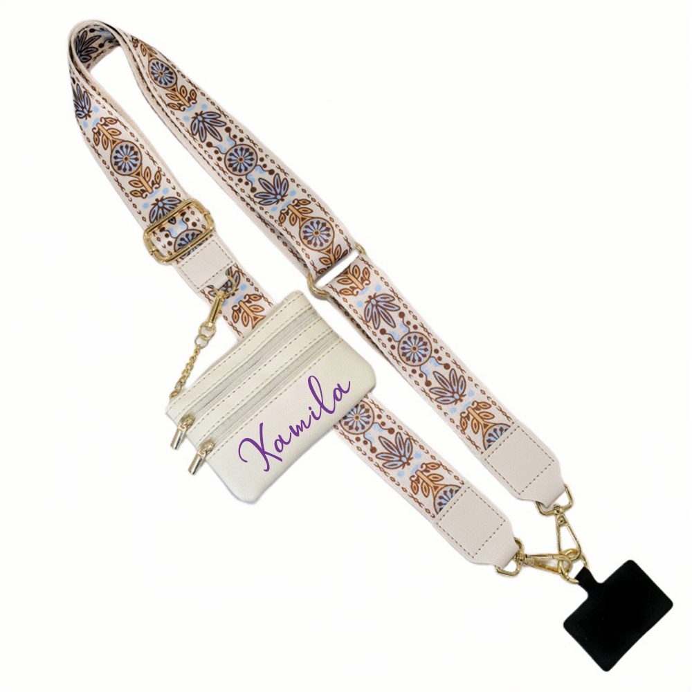 Personalised Monogram Phone Strap with Wallet Crossbody | OFCase141