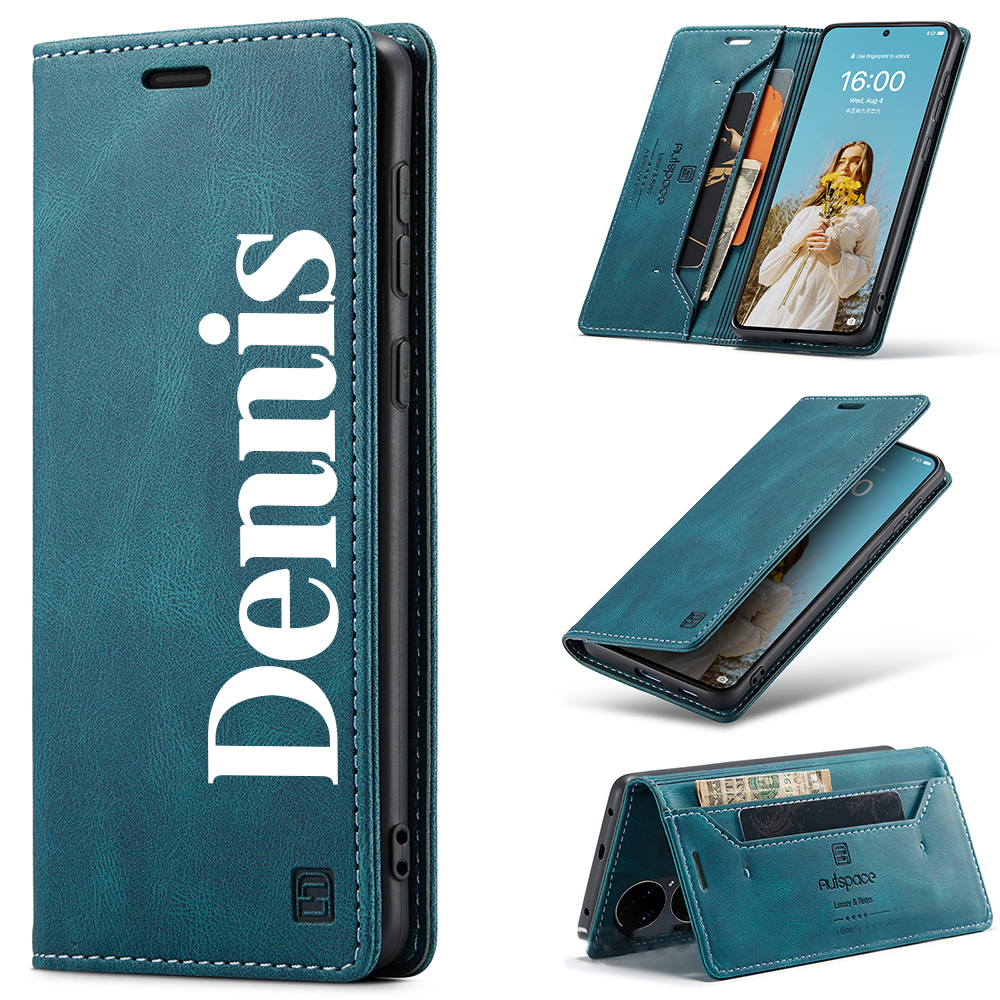 Personalised Monogram Card Holder Magnetic Wallet Phone Case | OFCase119