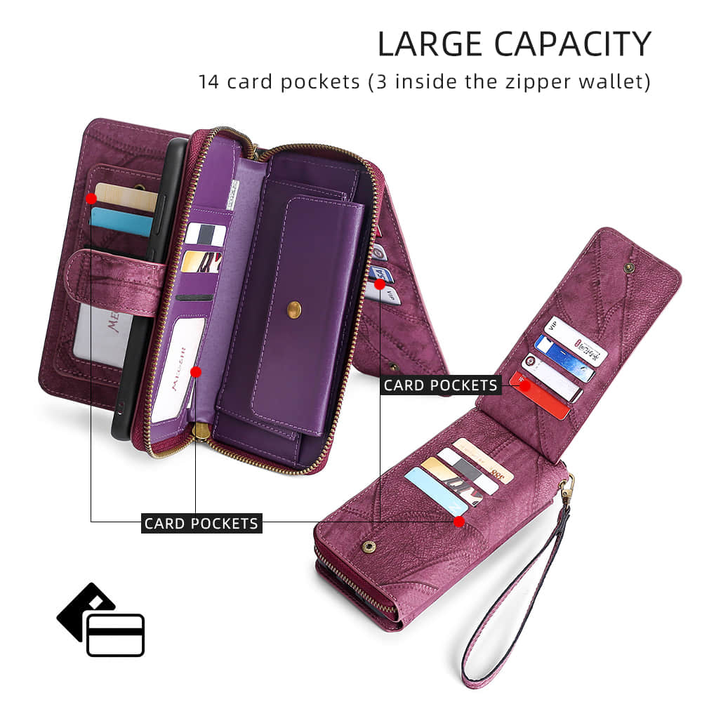 Personalised Monogram Zipper Wallet Detachable Phone Case | OFCase122