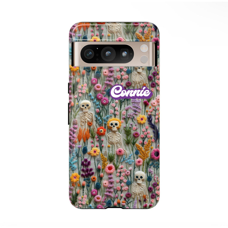 Personalised Name Vintage Skeletons Halloween Phone Case | OFCase132