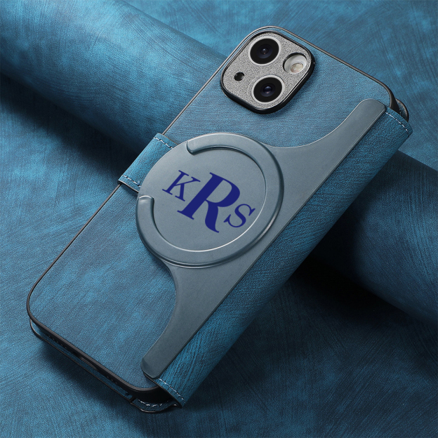 Personalised Monogram Detachable Magnetic Wallet Phone Case | OFCase136