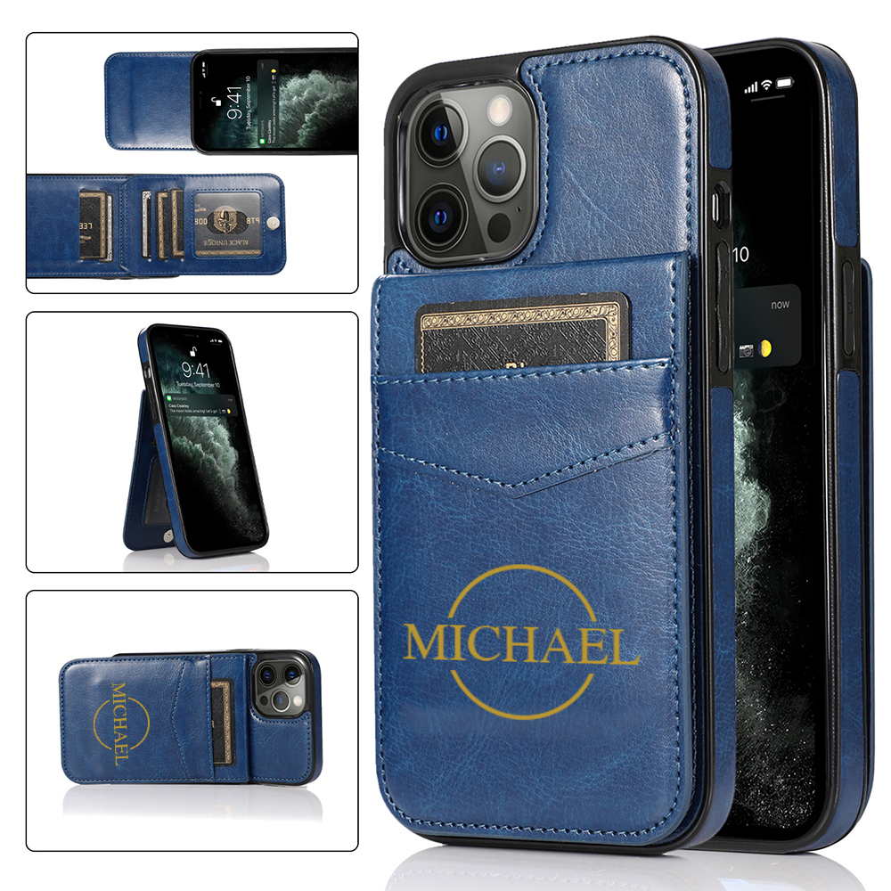 Personalised Monogram Leather Detachable Wallet Phone Case | OFCase138