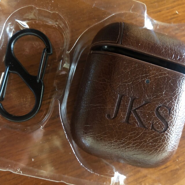 Personalized Engraved Leather AirPod Case with Clip Keychain | OFPod09
