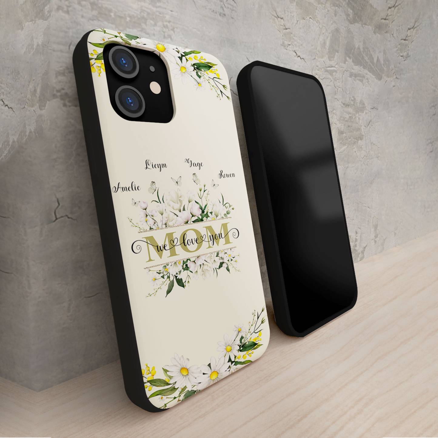 Personalized Grandma, Mom We Love You Floral Phone Case | OFCase106