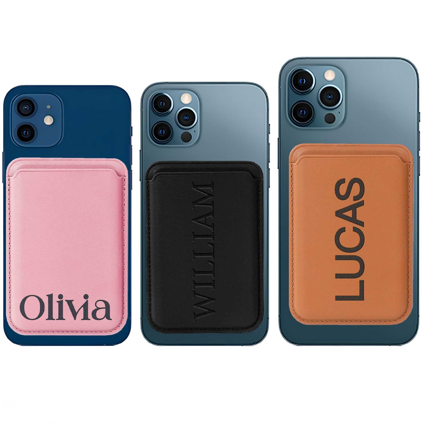 Personalized Leather Magnetic Card Holder for Phone | OFBag03