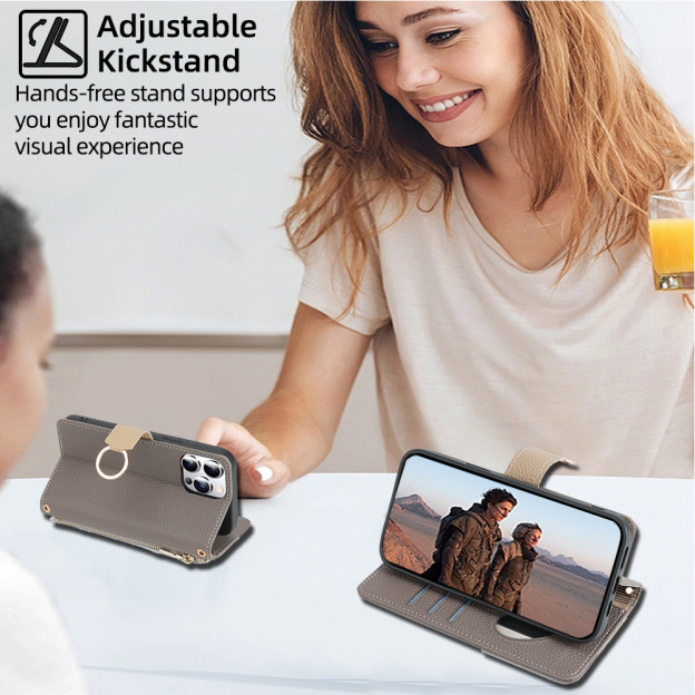Personalised Monogram Phone Wallet Case with Crossbody Strap | OFCase142
