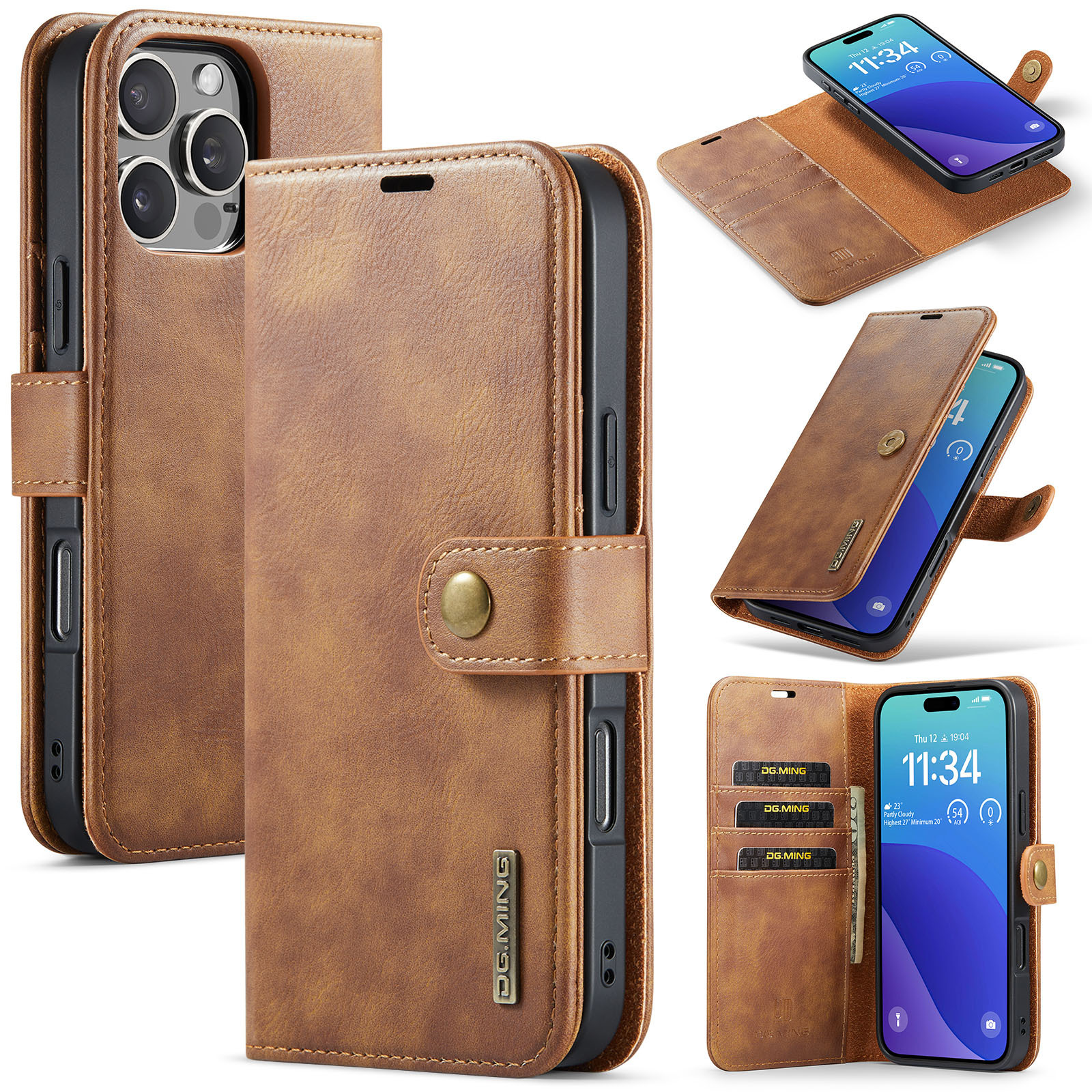 Personalised Monogram Detachable Magnetic Phone Wallet Case | OFCase135