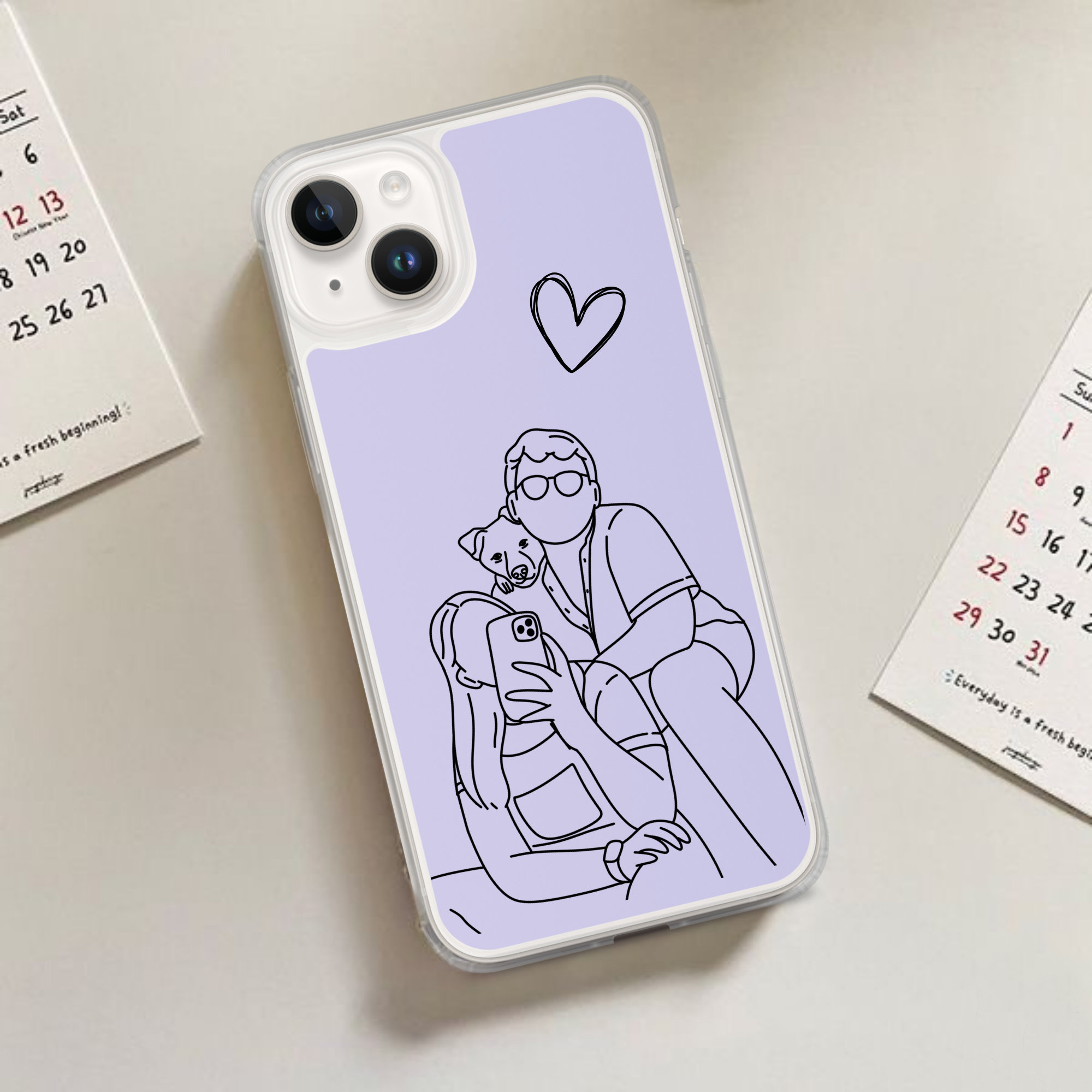 Personalized Line Art Portrait Phone Case | OFCase128