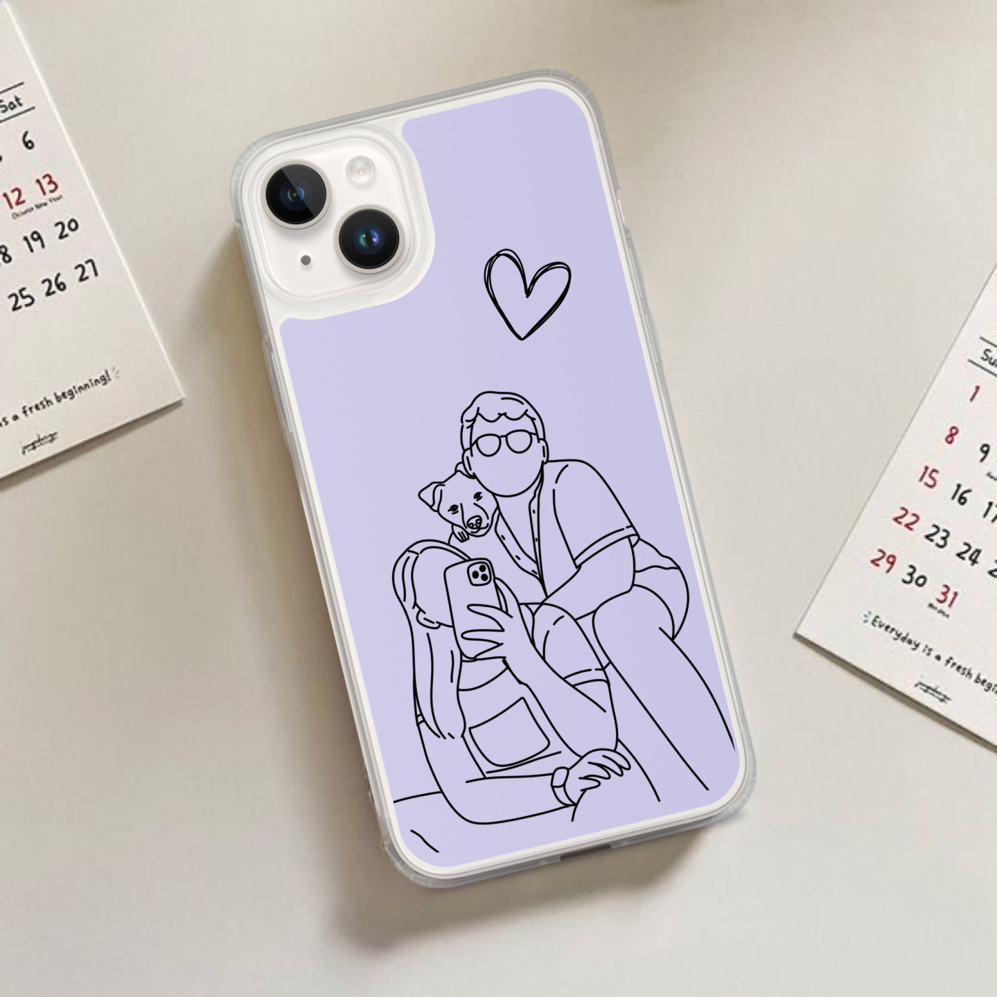 Personalized Line Art Portrait Phone Case | OFCase128