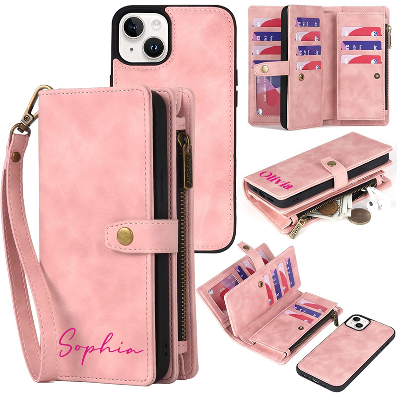 Personalised Monogram Detachable Magnetic Phone Wallet Case | OFCase133