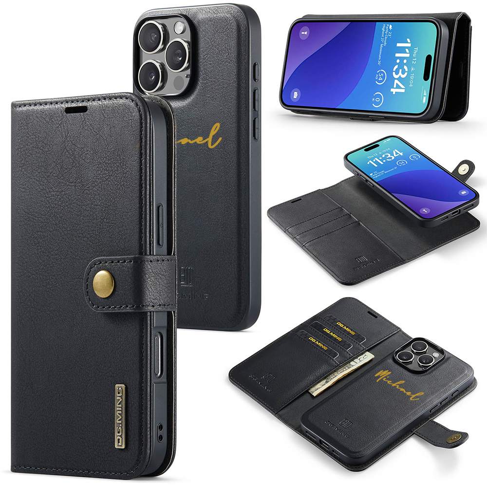 Personalised Monogram Detachable Magnetic Phone Wallet Case | OFCase135