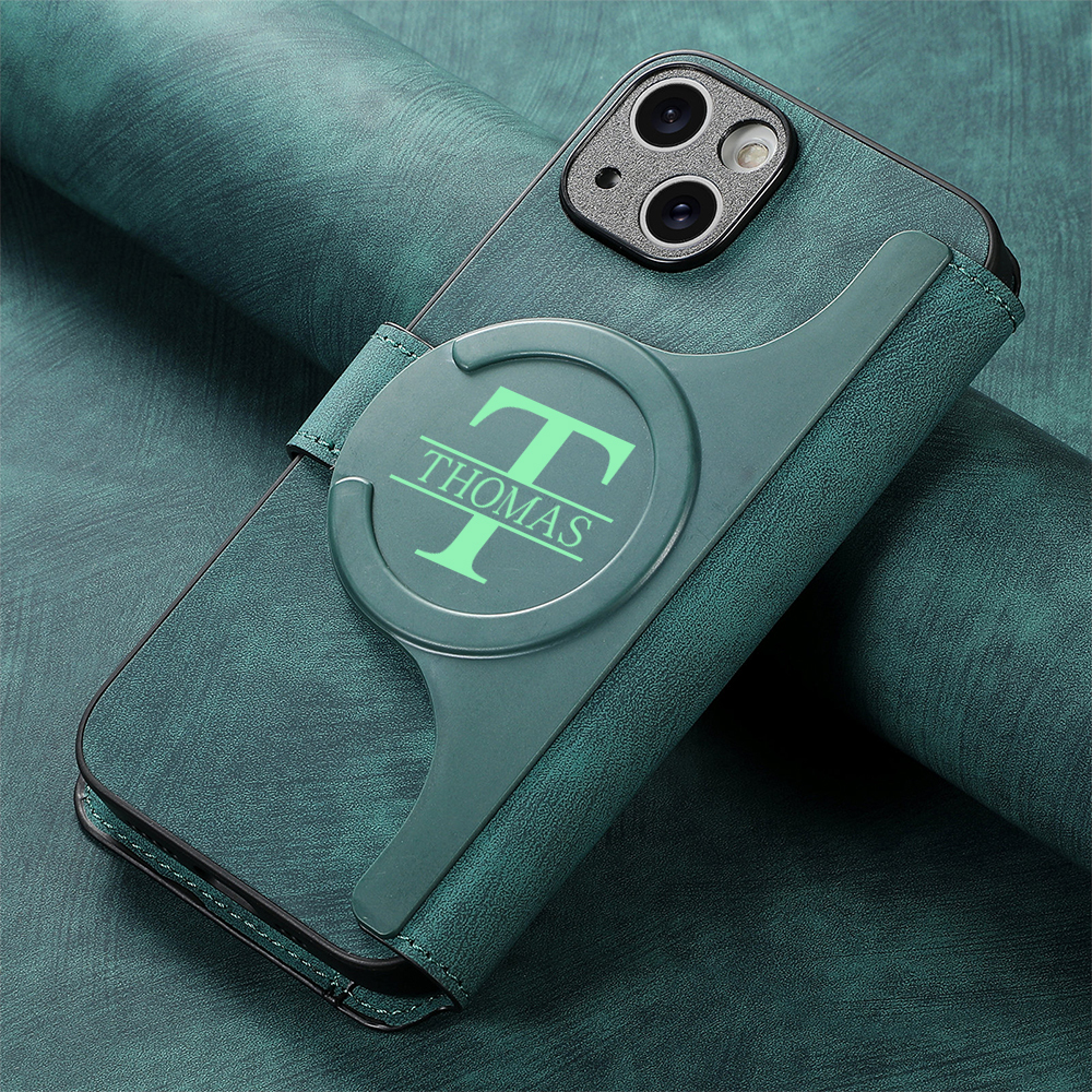 Personalised Monogram Detachable Magnetic Wallet Phone Case | OFCase136