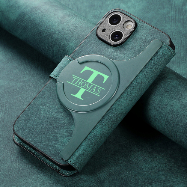 Personalised Monogram Detachable Magnetic Wallet Phone Case | OFCase136