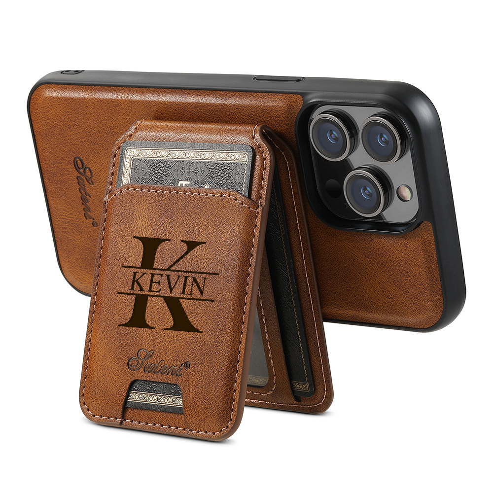 Personalised Monogram Detachable Magnetic Wallet Phone Case | OFCase137