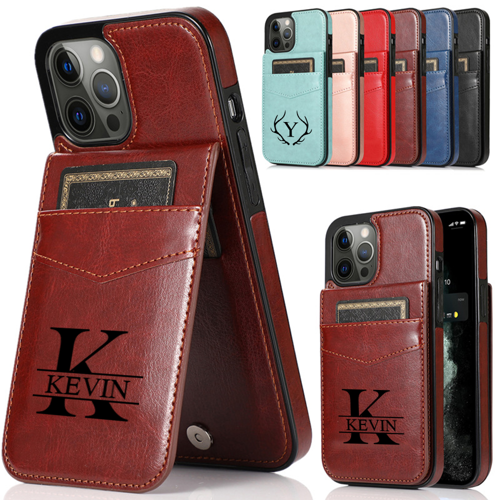 Personalised Monogram Leather Detachable Wallet Phone Case | OFCase138