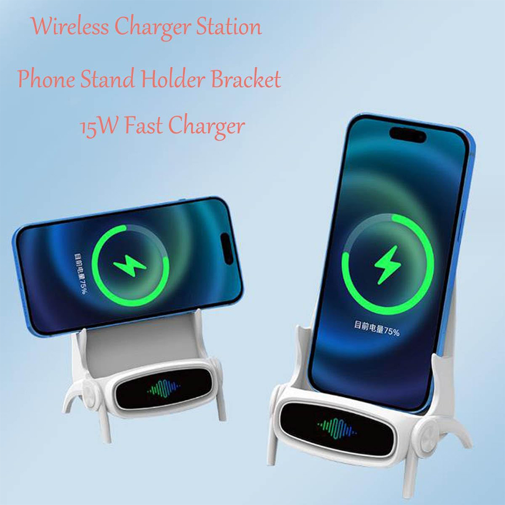 Personalized Chair Multifunctional Wireless Charger Station with Sound Amplifier & Phone Holder | OFCharger02