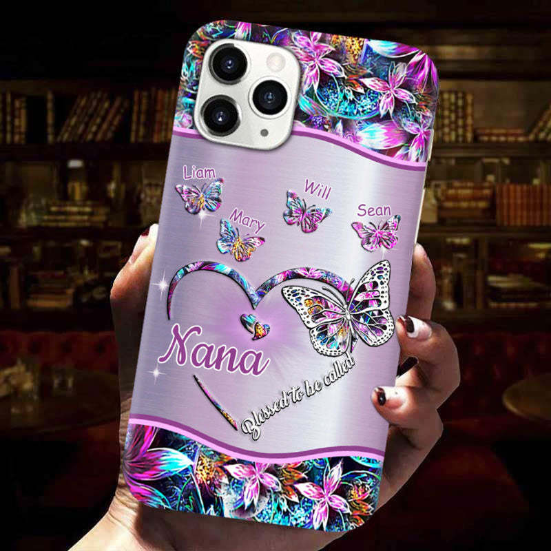 Personalized Butterflies Blessed to be called Nana Mama Phone Cover Case | OFCase107