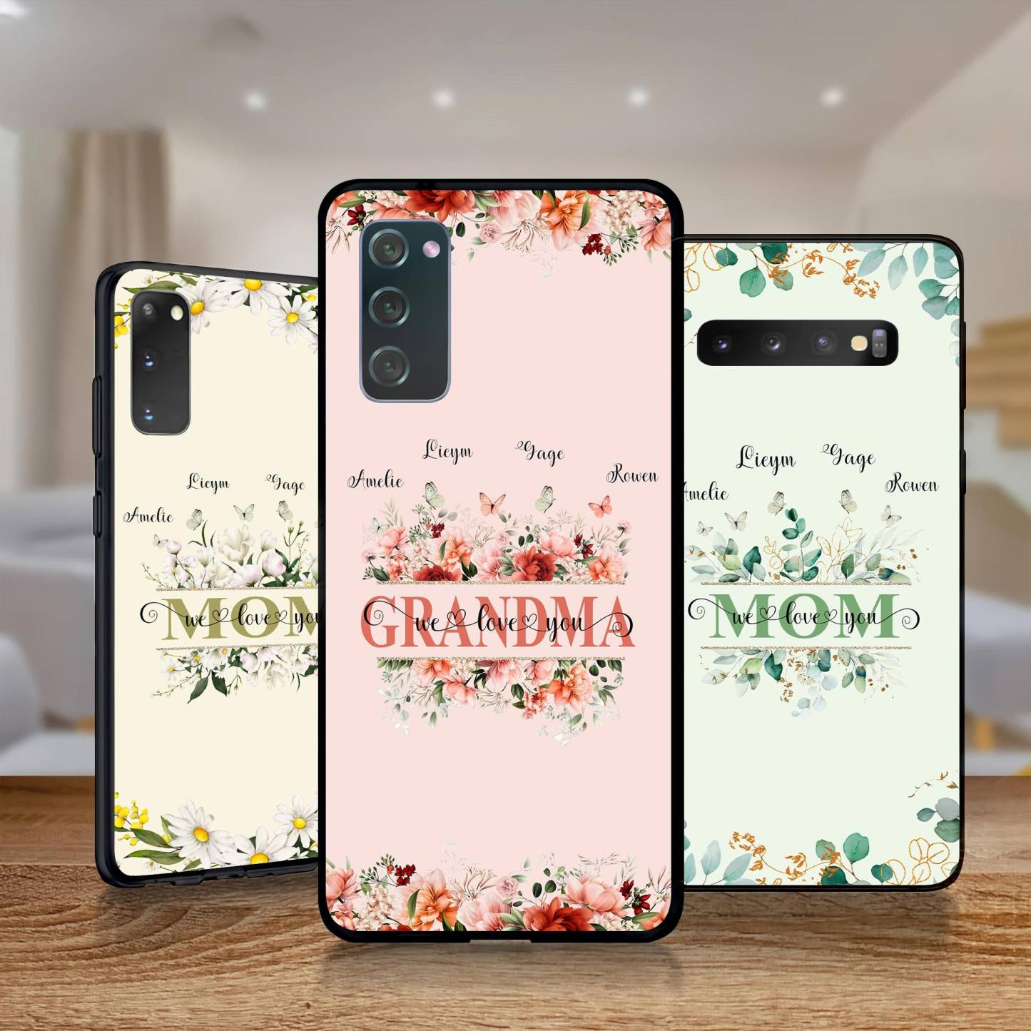 Personalized Grandma, Mom We Love You Floral Phone Case | OFCase106