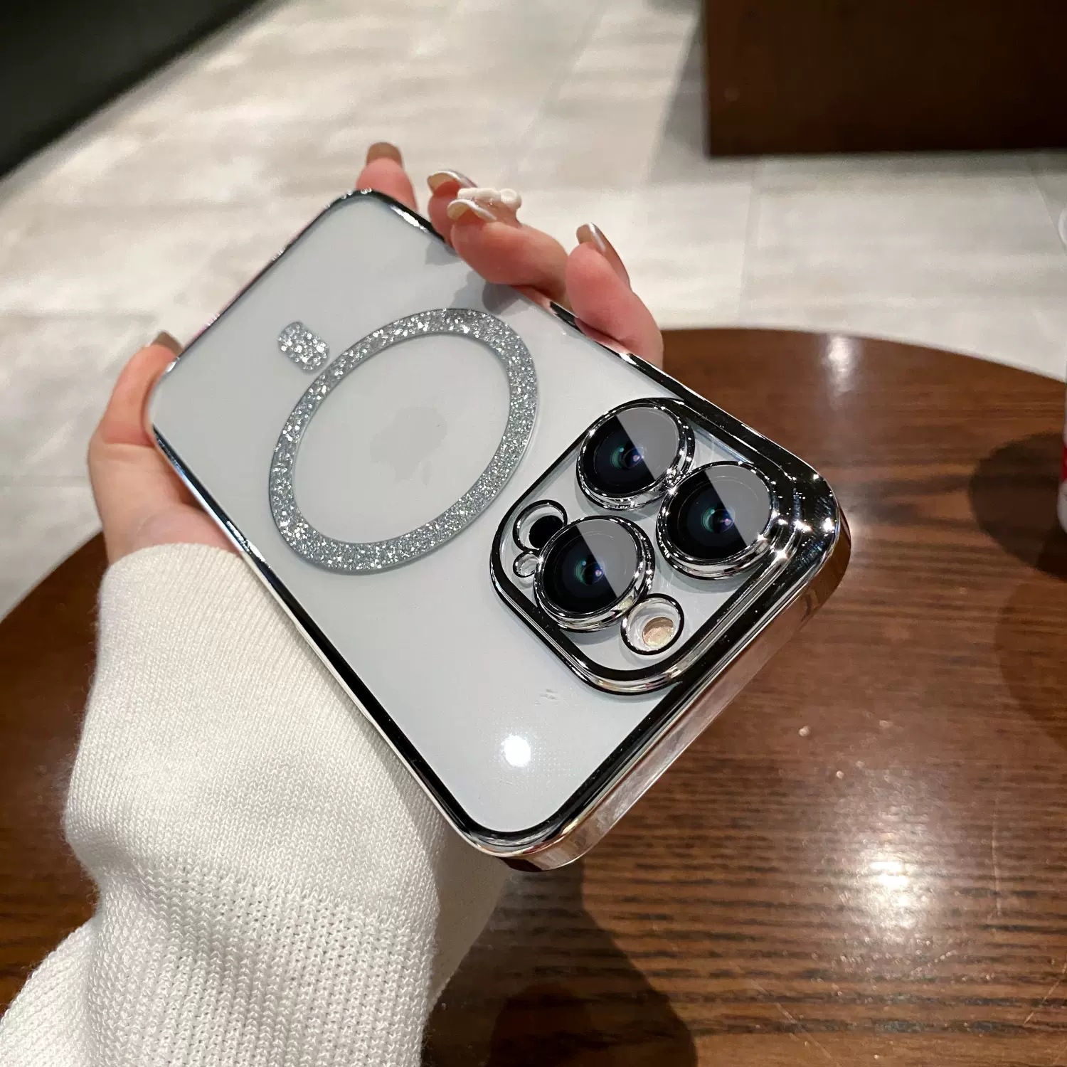 Personalised Initial Electroplated Transparent Luxury Phone Case | OFCase110