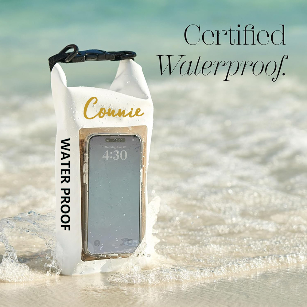 Personalized 2L Waterproof Phone Bag Backpack with Integrated Clear Phone Pouch | OFBag07