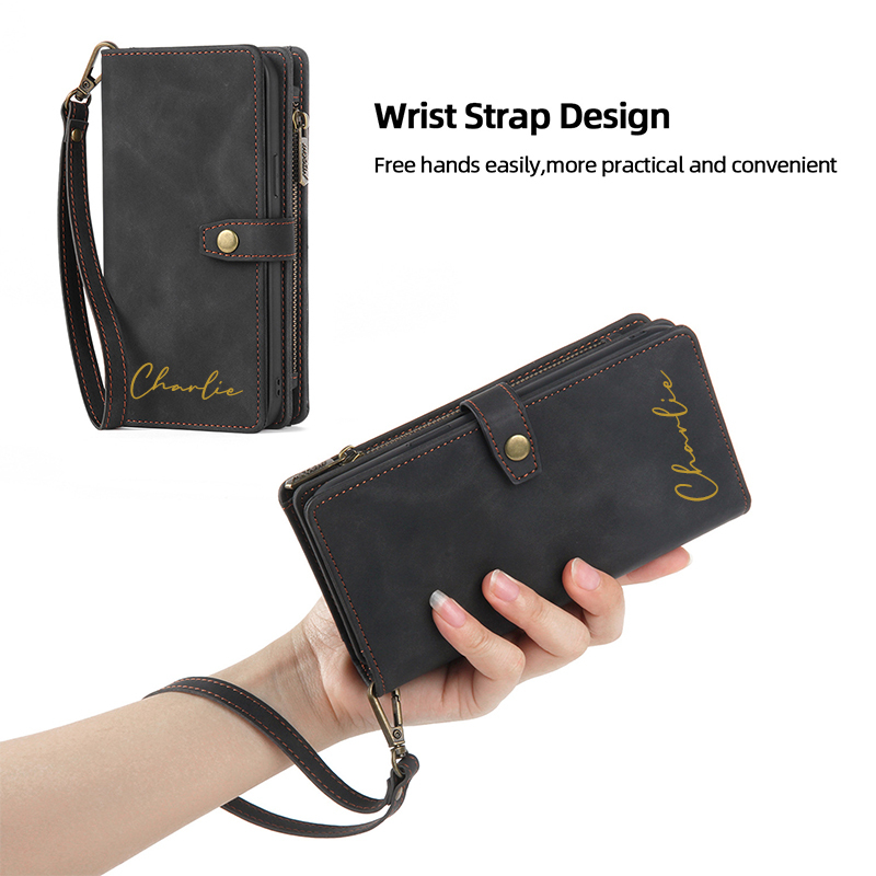 Personalised Monogram Detachable Magnetic Phone Wallet Case | OFCase133