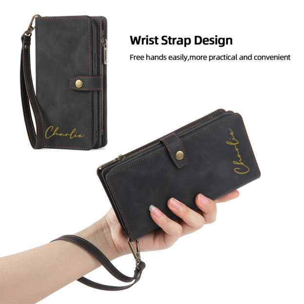 Personalised Monogram Detachable Magnetic Phone Wallet Case | OFCase133