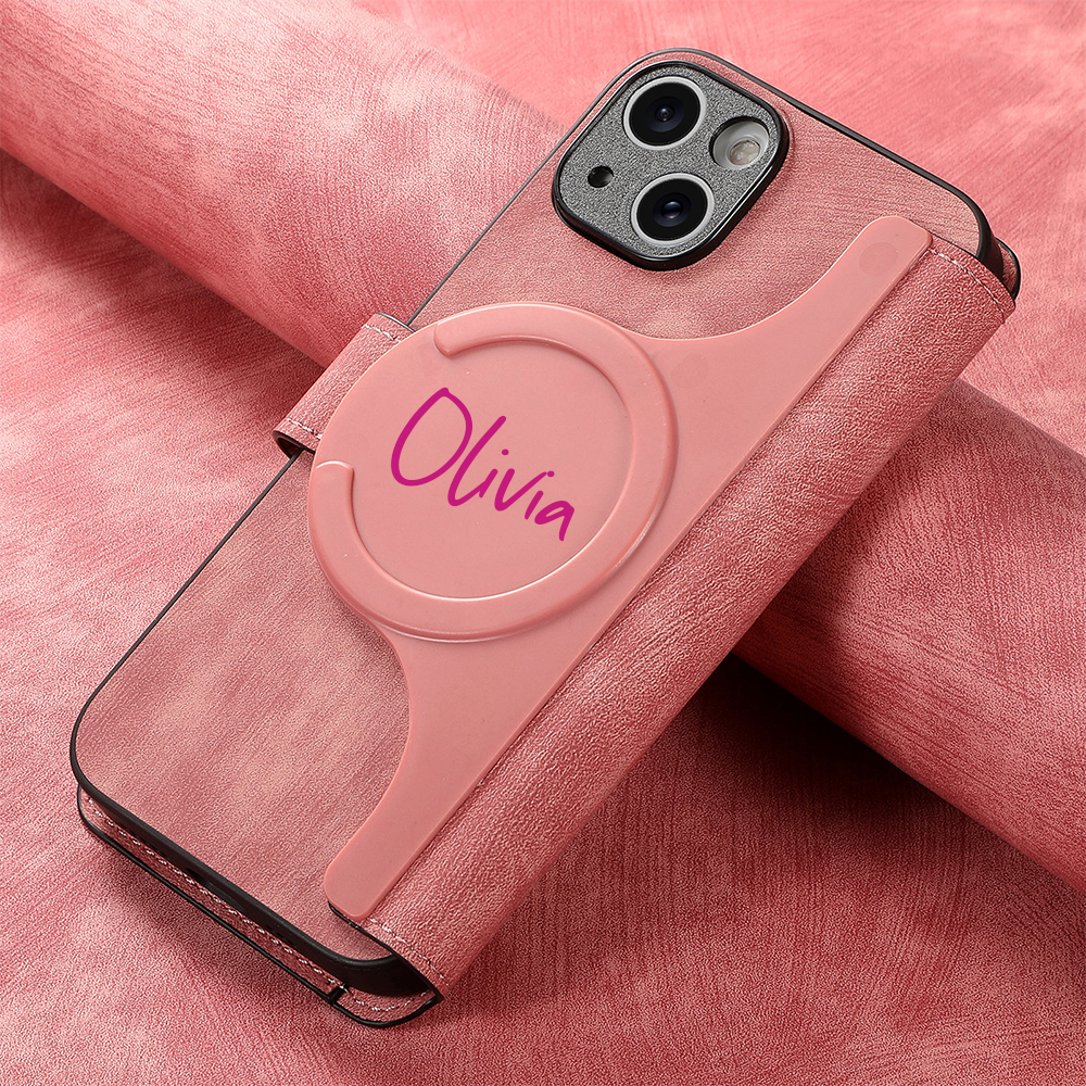Personalised Monogram Detachable Magnetic Wallet Phone Case | OFCase136