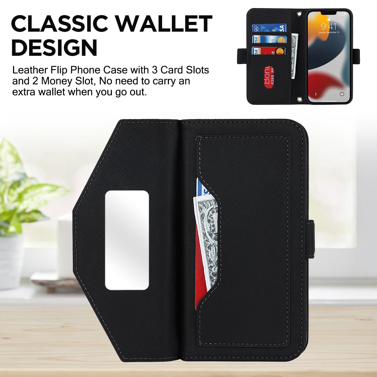 Personalised Monogram Card Holder Wallet Crossbody Phone Case for iPhone & Samsung & Google Pixel | OFCase156