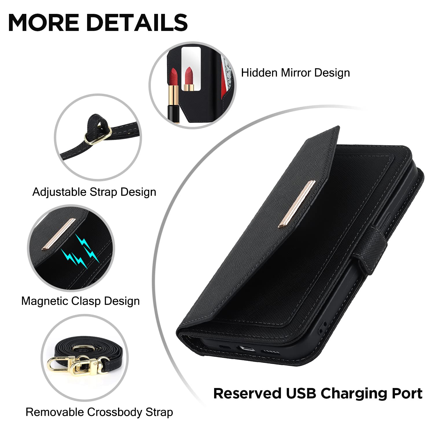 Personalised Monogram Card Holder Wallet Crossbody Phone Case for iPhone & Samsung & Google Pixel | OFCase156