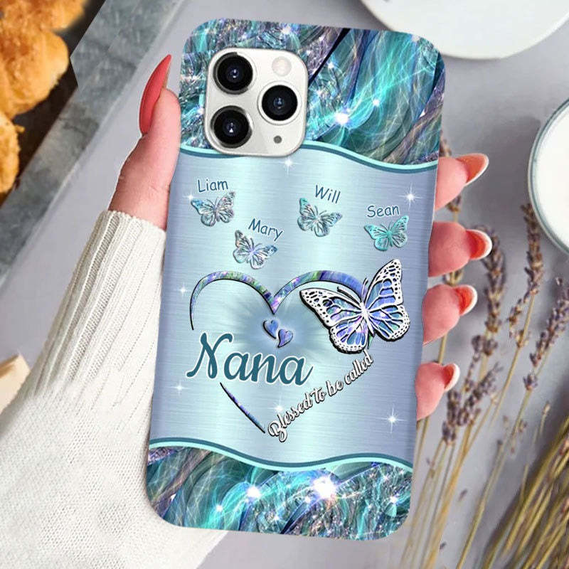 Personalized Butterflies Blessed to be called Nana Mama Phone Cover Case | OFCase107