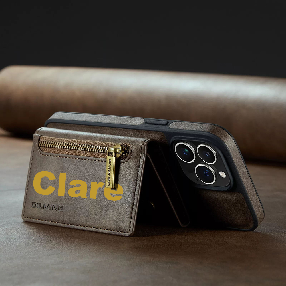 Personalized Leather 2-in-1 Detachable Magnetic Wallet Phone Case | OFCase147