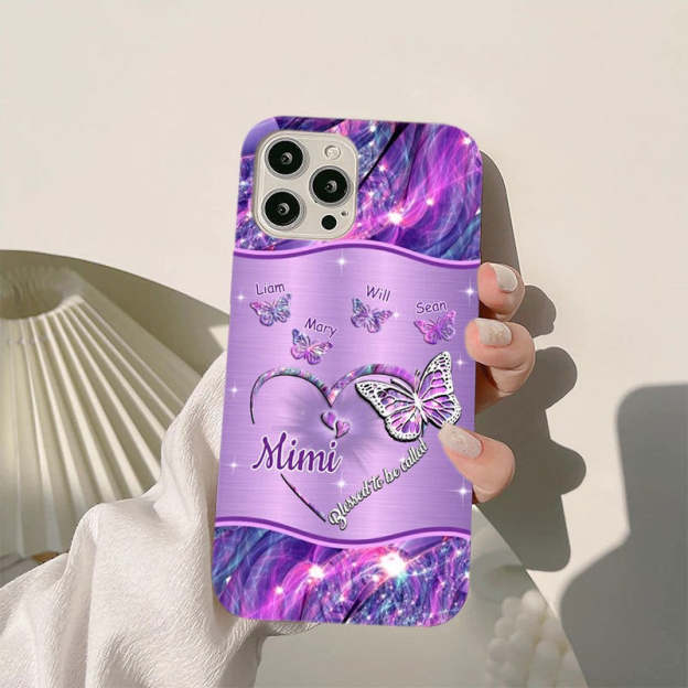 Personalized Butterflies Blessed to be called Nana Mama Phone Cover Case | OFCase107