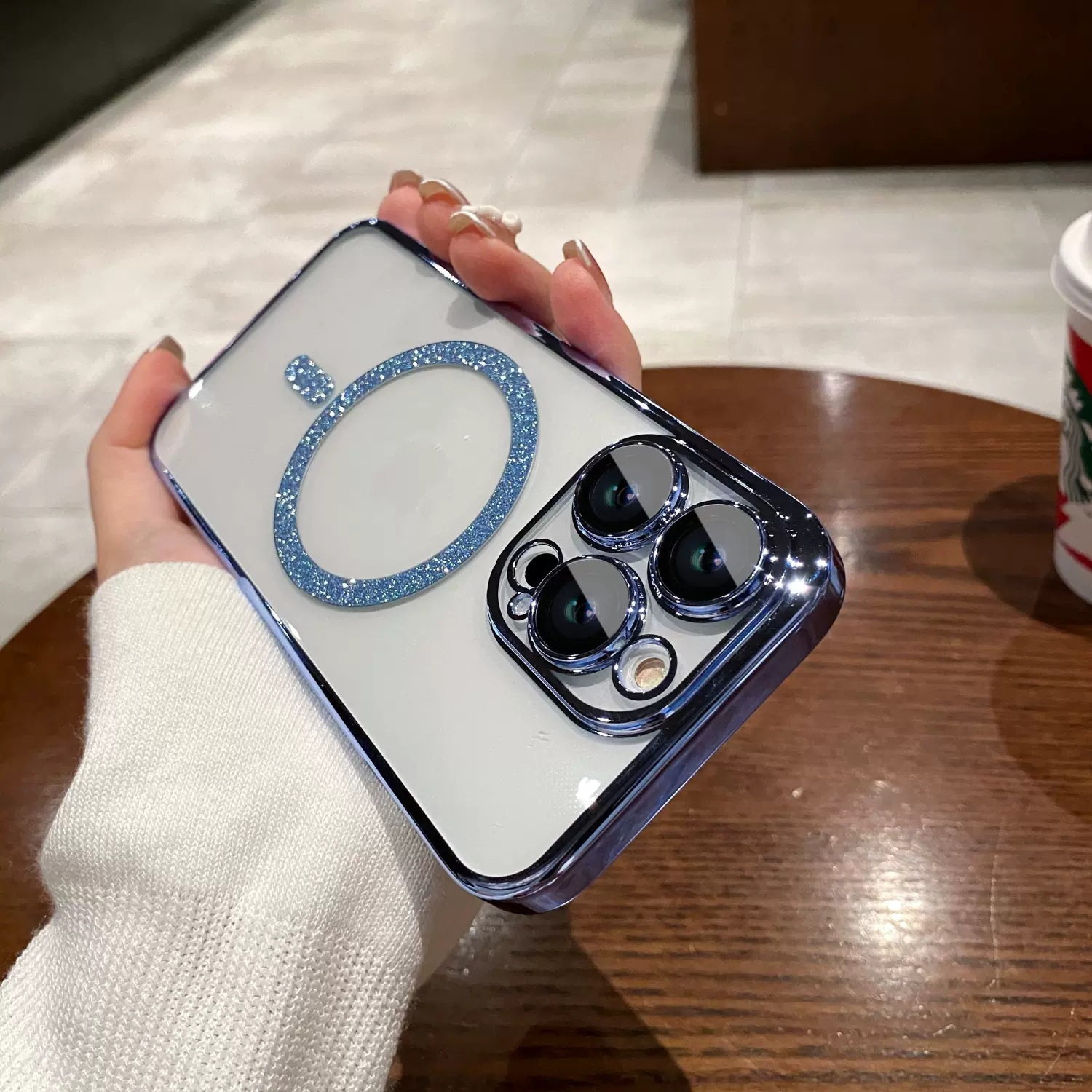 Personalised Initial Electroplated Transparent Luxury Phone Case | OFCase110