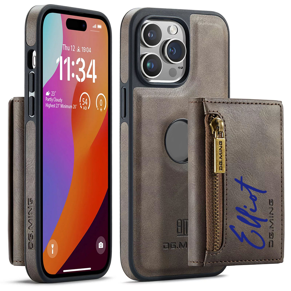 Personalized Leather 2-in-1 Detachable Magnetic Wallet Phone Case | OFCase147