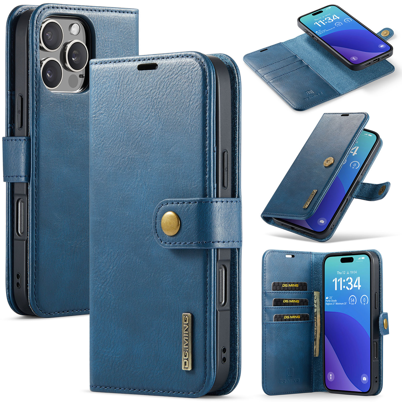 Personalised Monogram Detachable Magnetic Phone Wallet Case | OFCase135